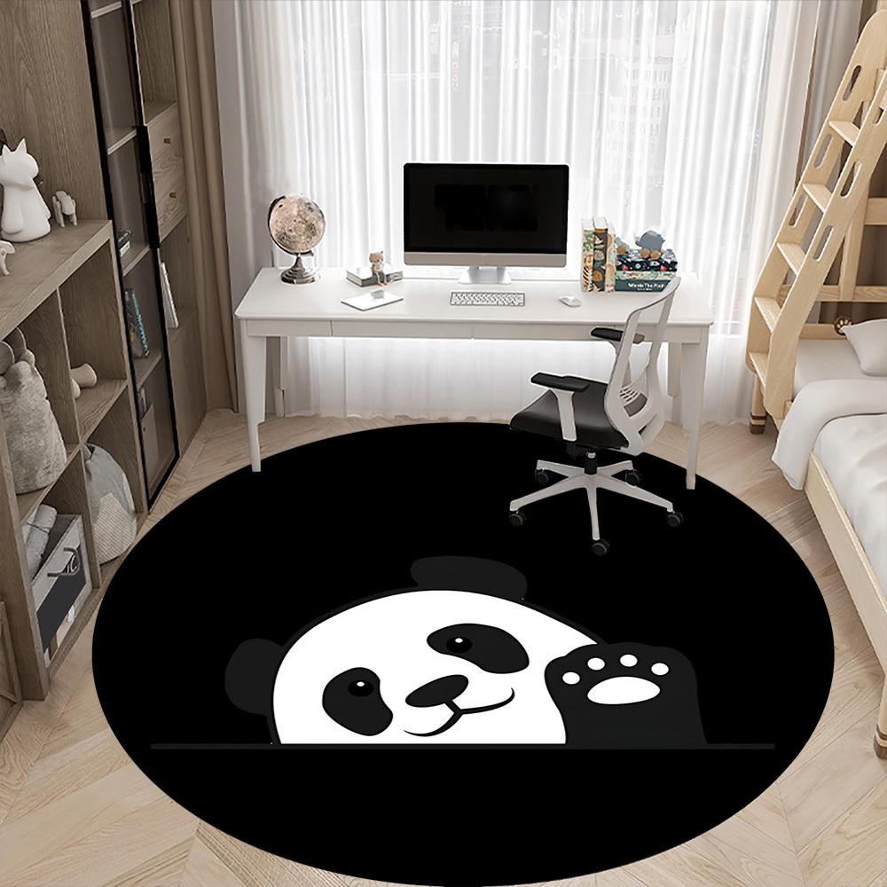 1pc Panda Paw Office Round Area Rug, Indoor Mat Suitable For Office, Under Office Chairs Bedroom Living Room Home Decor, Room Deco