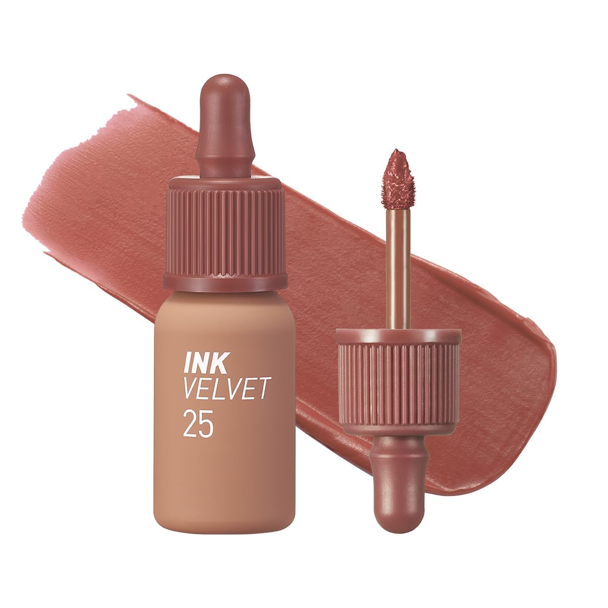 Peripera Ink the Velvet Lip Tint (025 Cinnamon Nude) | High Pigment, Longwear Lip Tint, Weightless Formula, Smooth Application & Gluten-Free | Natura