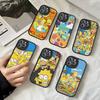 Vtipný kreslený S-Simpsons kryt na telefon pro iPhone 16 15 14 13 Pro Max 11 12 Plus Kožený silikonový obal