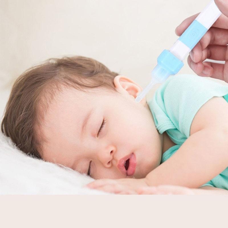 Ohrreiniger Sicher & Effektiv Ohrenschmalz-Saugwerkzeug mit 2 Weichen Aufsätzen Einfach zu Bedienenes Elektrisches Ohrlöffel-Set für Baby Kinder