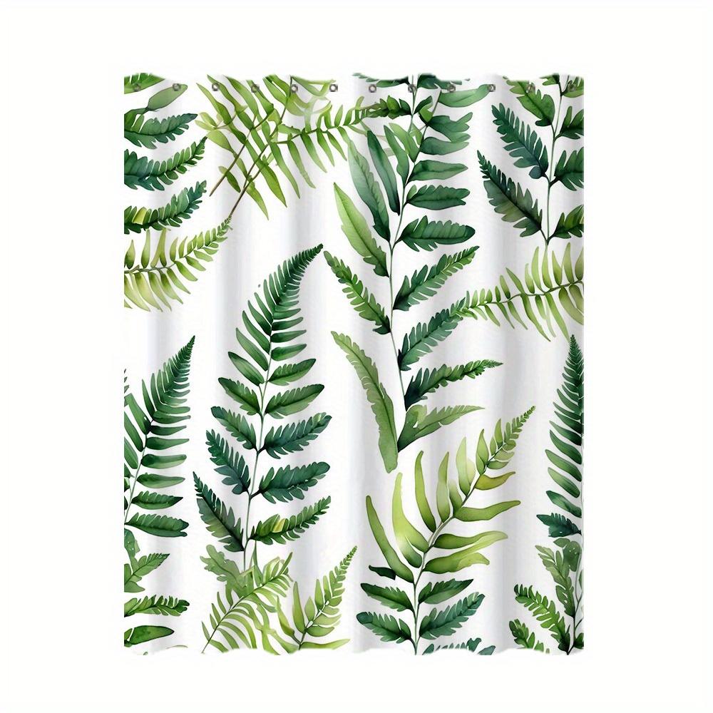 1pc Green Leaf Shower Curtain High Quality Polyester Fabric Vintage Country Style Waterproof Bathroom Decor Easy to Wash