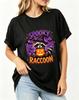 Spooky Raccoon T-Shirt,Pumpkin Season Shirt,Fall Halloween Animal Shirt, Funny Halloween Raccoon, Halloqueen Funny Raccoon Gift