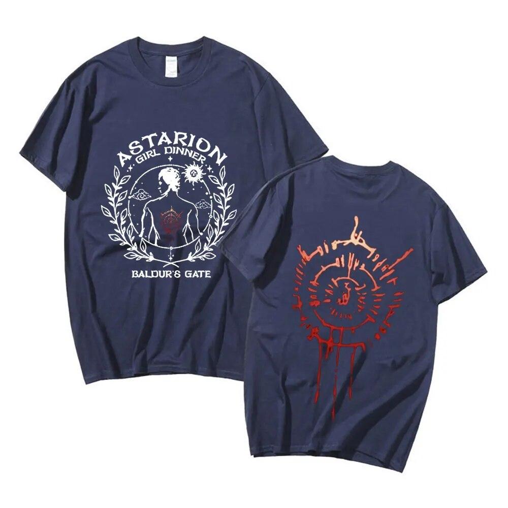 Heißer 2023 Astarion Doppelseitige Grafik T Shirt Unisex Frauen Mode Ästhetische Kleidung T-shirt Übergroßen T Shirts Tops Streetwear