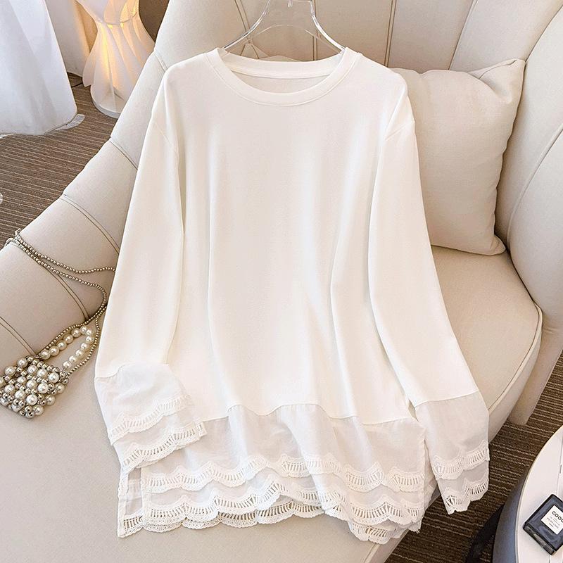 

2025 Spring/Autumn Women s Plus Size Korean Style Cotton High Neck Long Sleeve T-Shirt L