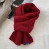 Woolen Knit Scarf Solid Color Short Neckerchief Neck Guard Shawl Neck Warmer  Women