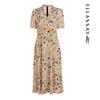 ELLASSAY Women's Elegant Floral Print Wrap Midi Dress