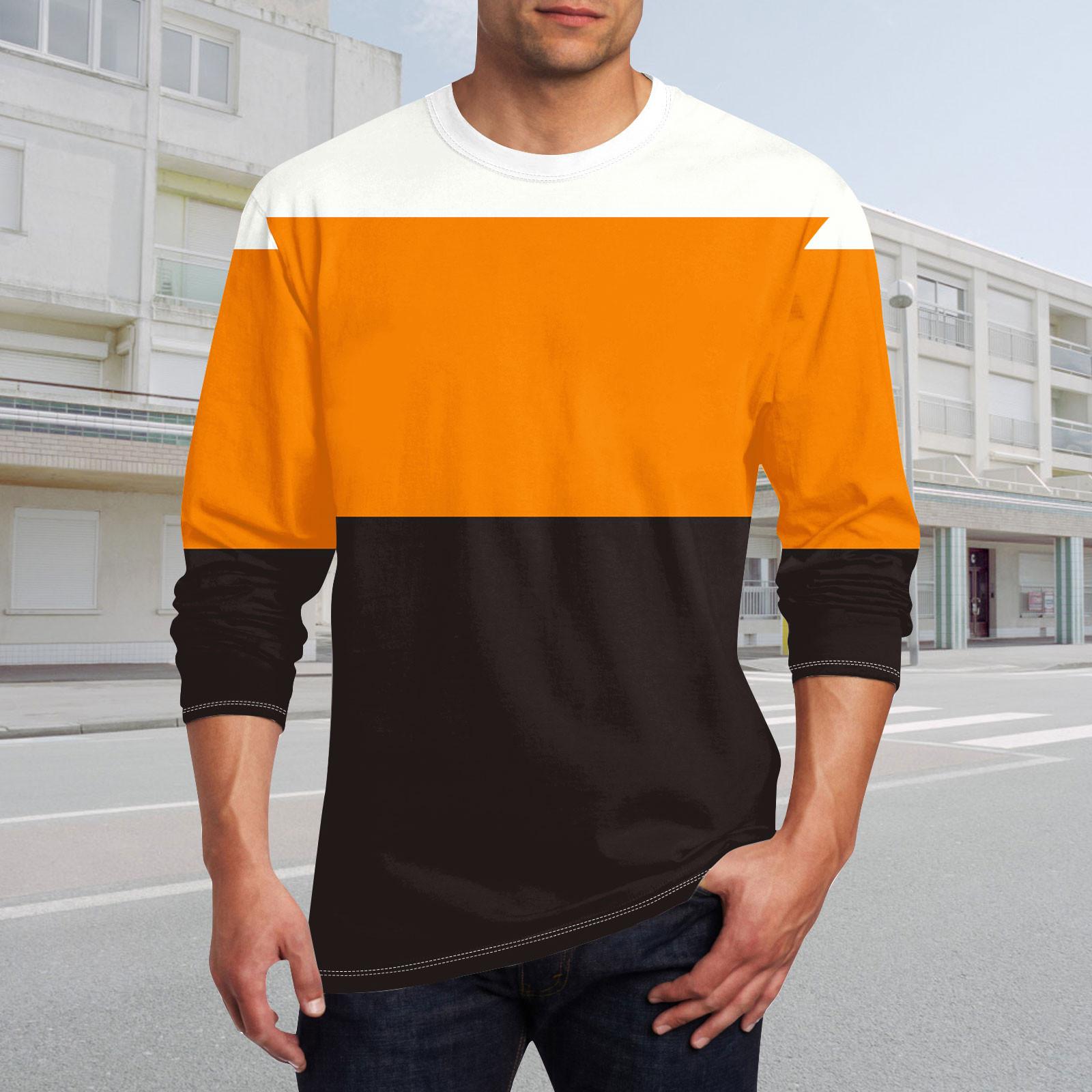 Муж. Футболка Круглый вырез Одежда Одежда На открытом воздухе Длинный рукав С принтом — фото 6