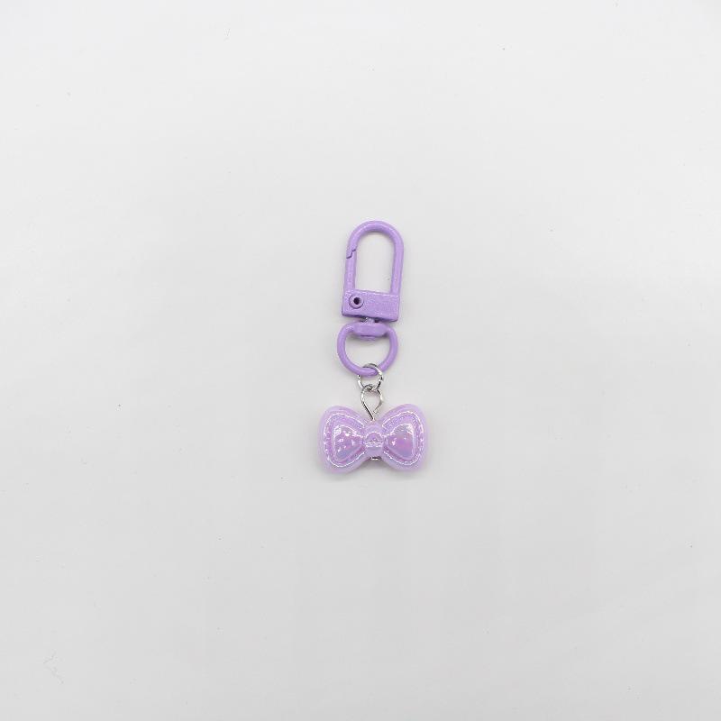 Colorful Resin Bow Pendant Keychain - Cute Girl's Handbag Charm
