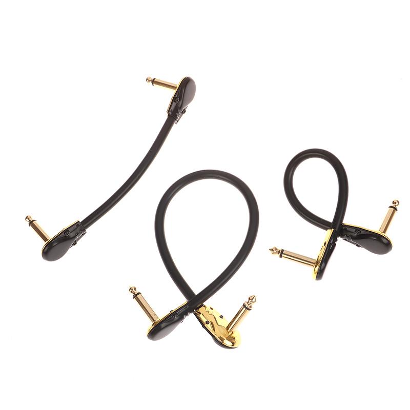 Anti-Noise Guitar Patch Cable 15/20/30Cm 1/4" Right Angle Oxygen-Free Audio Line For Guitar Effects Pedal Instruments Jack Plug