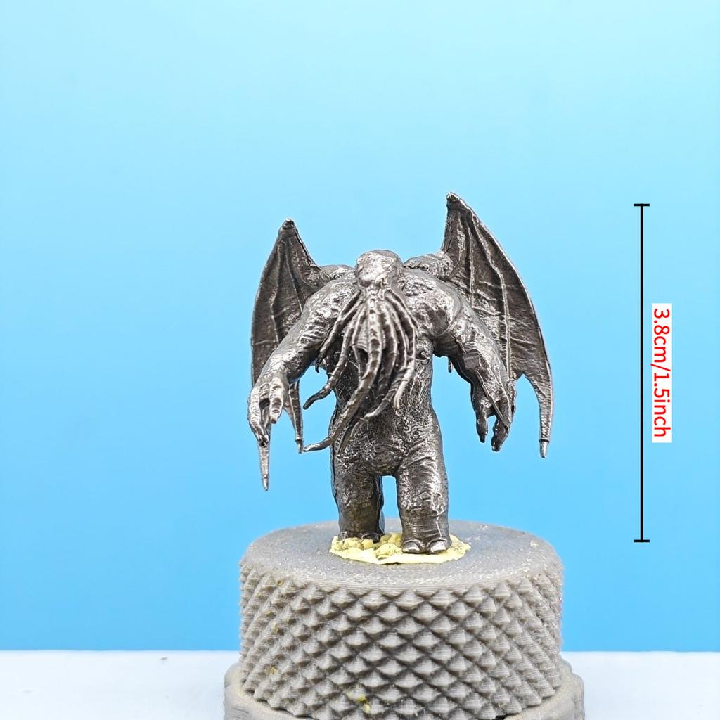 Antike Messing Cthulhu-Stil Monsterfigurine, Miniatur Mythologie Statue, Mikro-Landschaftsdekoration, Schreibtisch Sammlerstück Geschenk