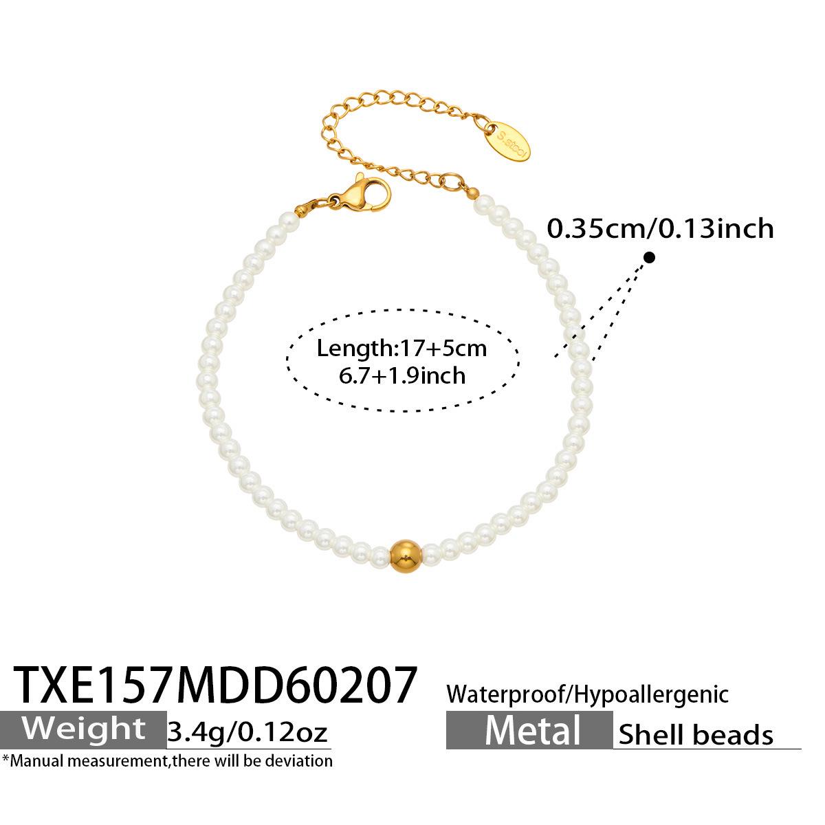 Mili Exquisite Pearl Beaded Necklace & Stainless Steel Bracelet Jewelry Set for Women