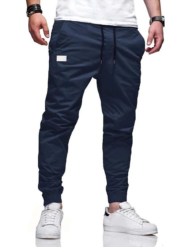 Commerce extérieur quatre saisons pantalon droit hommes décontracté sport coton taille européenne cordon de serrage sac fourre-tout salopette