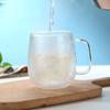 Egg-Shaped Double-Layer Glass Coffee & Tea Cup with Handle, Anti-Scald Design