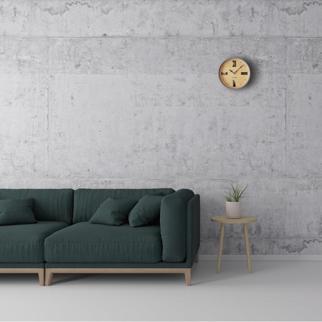 KATOMOKU Muku Clock 17 Gray Wall Clock Continuous Second Hand km-118GRRC 306mm (radio Clock)