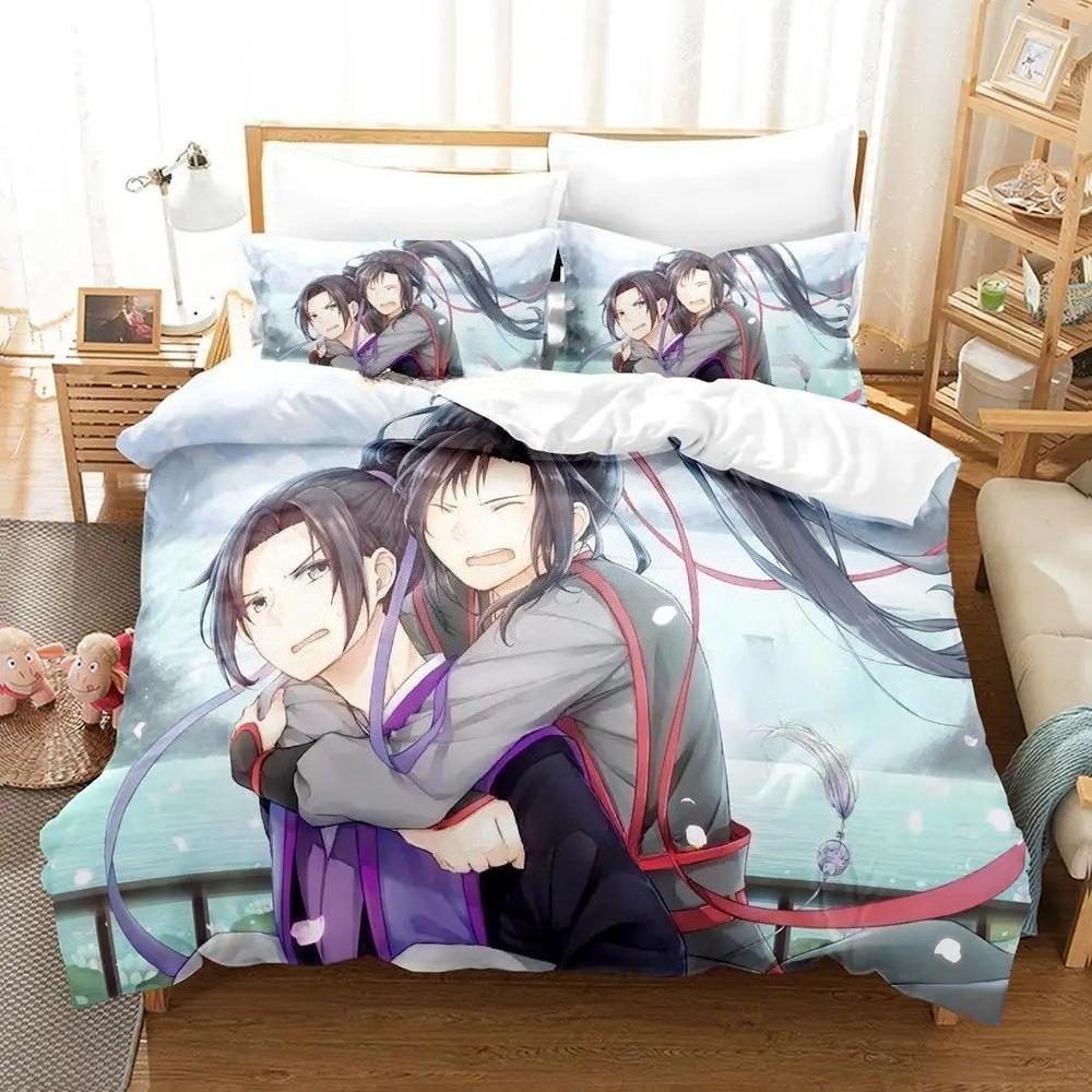 3D Print Mo Dao Zu Shi Wei Ying and Lan Zhan Bedding Set Anime three-piece set Adult Kid Bedroom Duvetcover Sets