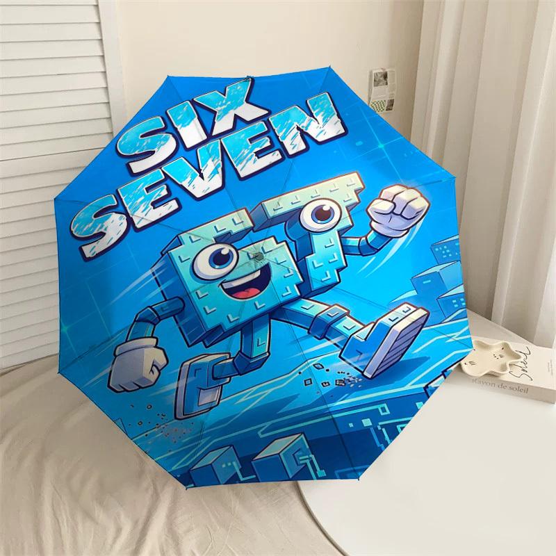 

1PC Six Seven Umbrella-8-Rib Reinforced Portable Folding Travel Suitable for All Seasons Outdoor Daily Use -J0362