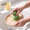 Non Scratch Pot Scrubber Cactus Dish Brush with Base Flexible Nano Scrubber Effective Cute Kitchen Decor Oil Stain Remove Scrub for Cleaning Dishes