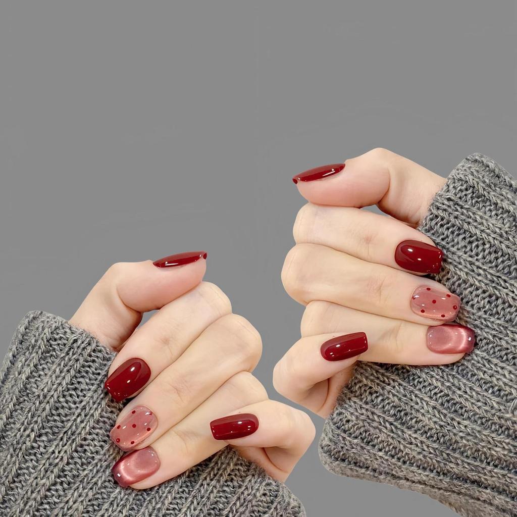 Handcrafted Short Wearable Nail Art Stickers - High-End Boutique False Nails