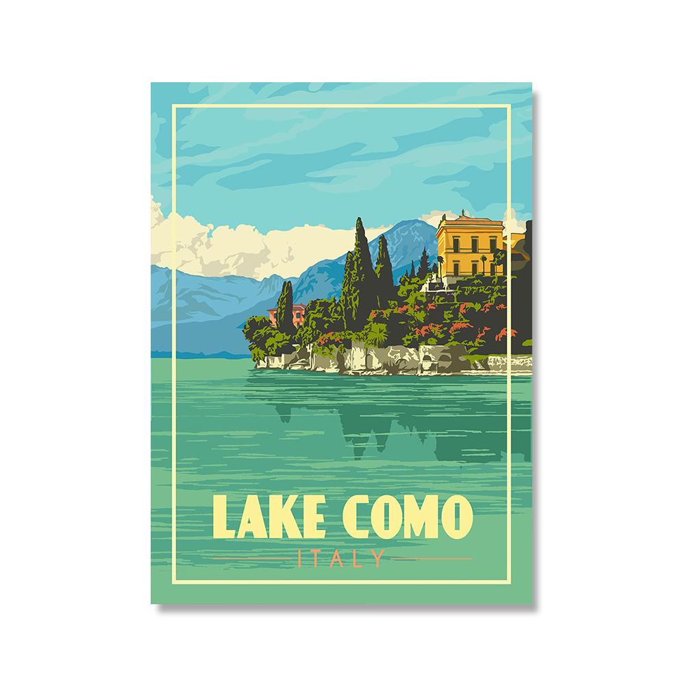 Travel Scenery Canvas Paintings Vintage Spain Denmark Moscow Norway Picture Landscape Wall Art Poster For Living Room Home Decor