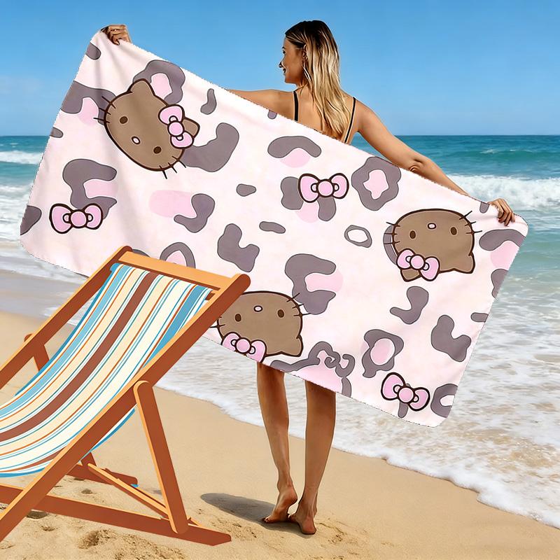 Hello Kitty2 Print Beach Towel, Large Soft Quick Dry Towel for Beach Camping Swimming
