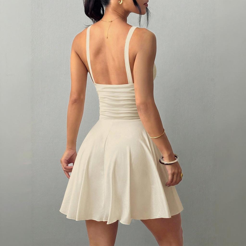 Women's Summer Sexy Spaghetti Strap V-Neck Dress for Evening Parties