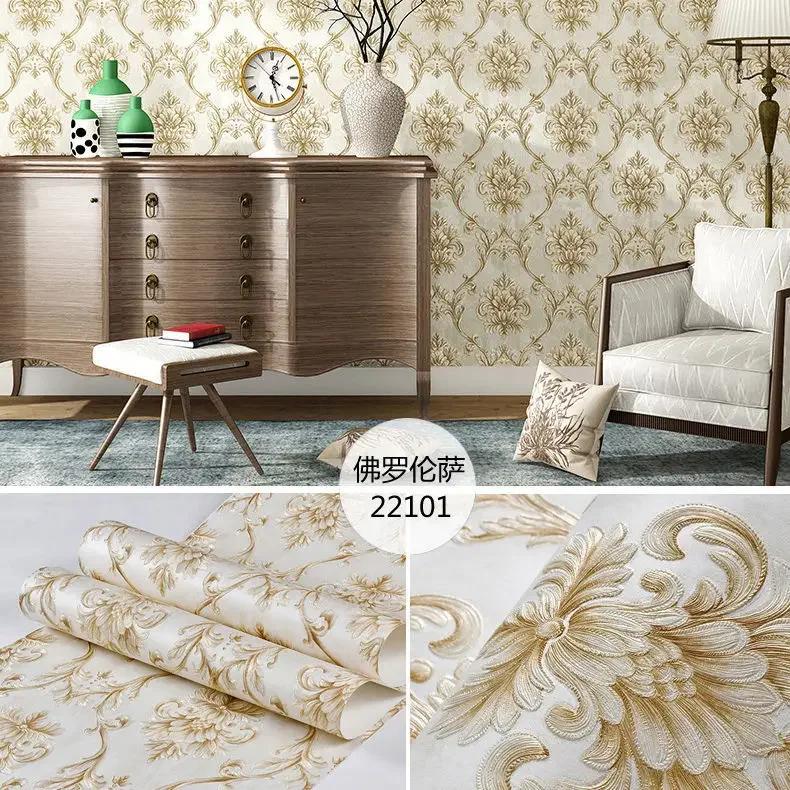 Zesílené samolepky na zeď v evropském stylu 3D do obývacího pokoje Samolepicí domácí dekorace Netkané tapety Tapeta na pozadí do ložnice