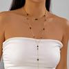 Alloy Pearls Beaded Necklace Y Shaped Pendant Clavicle Chain for Long Time Comfort and Fashion Statement