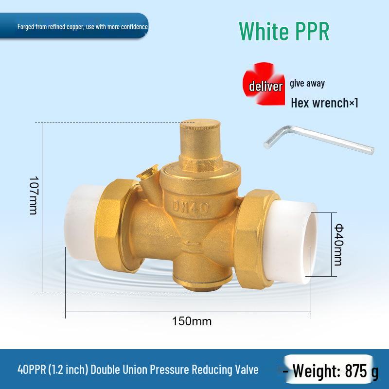 Water Pipe Pressure Reducing Valve for Home Heaters - PPR20/25/32, 4-Point PE Fitting