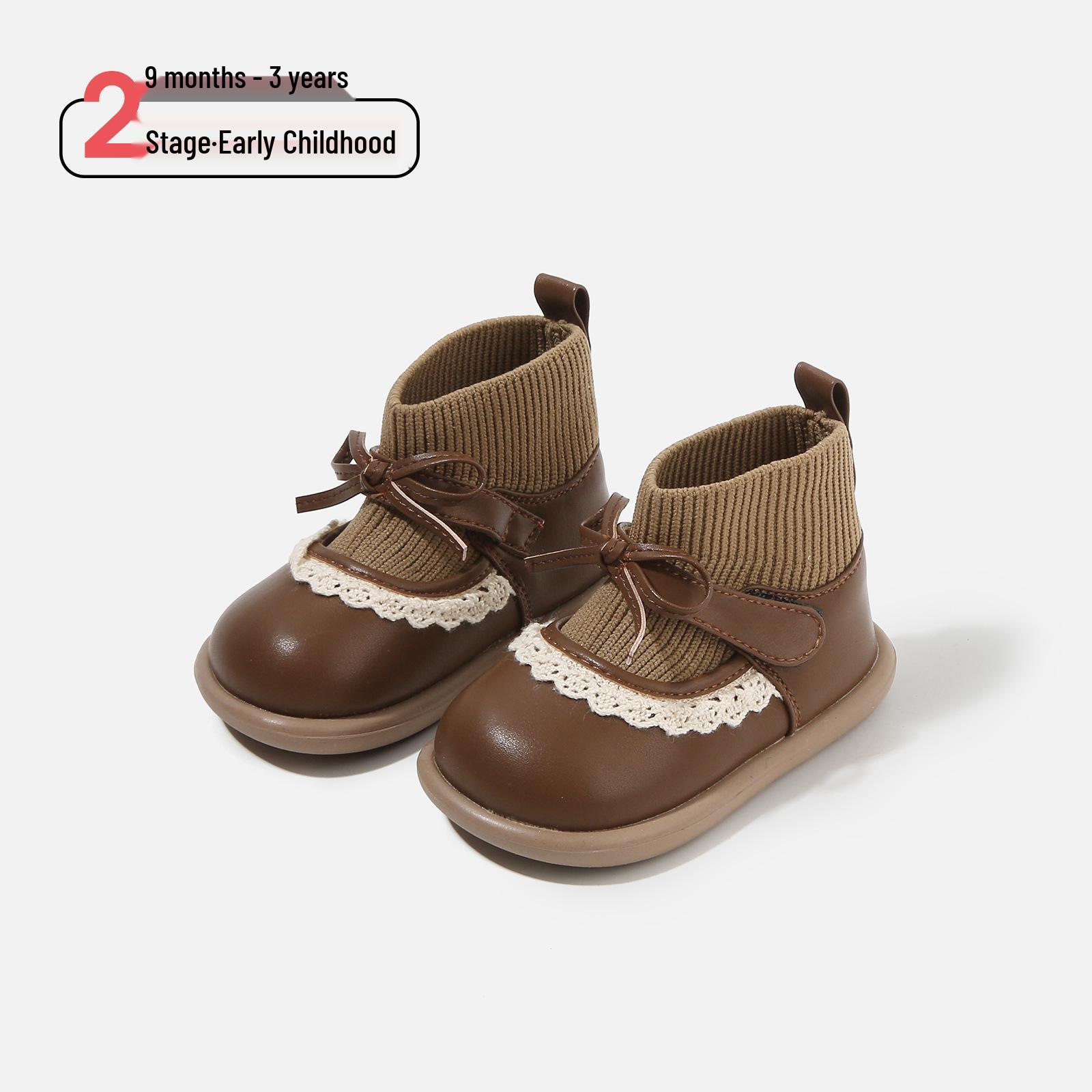 Baby Girl Fleece-Lined Princess Sock Shoes, Soft Sole Infant Cotton Toddler Boots, Winter Leather Short Boots Factory Order Size 16-20 / 120 Pairs