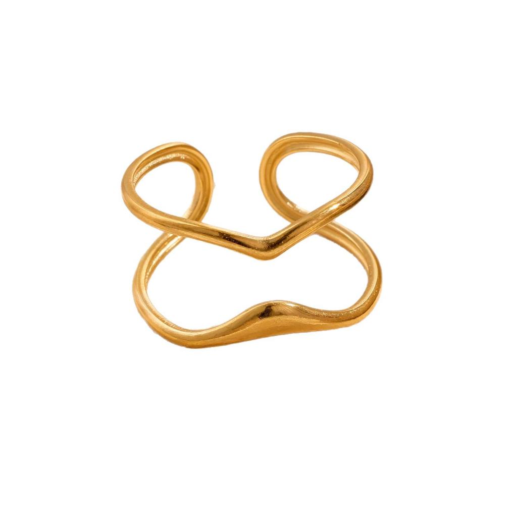 Elegant Women's Titanium Steel Open Ring - Non-fading, Luxury Style