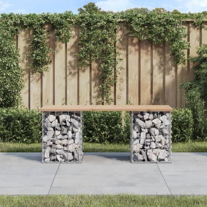 VidaXL Banc de jardin design de gabion 103x31x42 cm bois massif de pin 834329