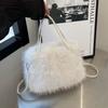 Women's New Winter Autumn Fashion Fuzzy Bucket Bag Handbag Crossbody Bag