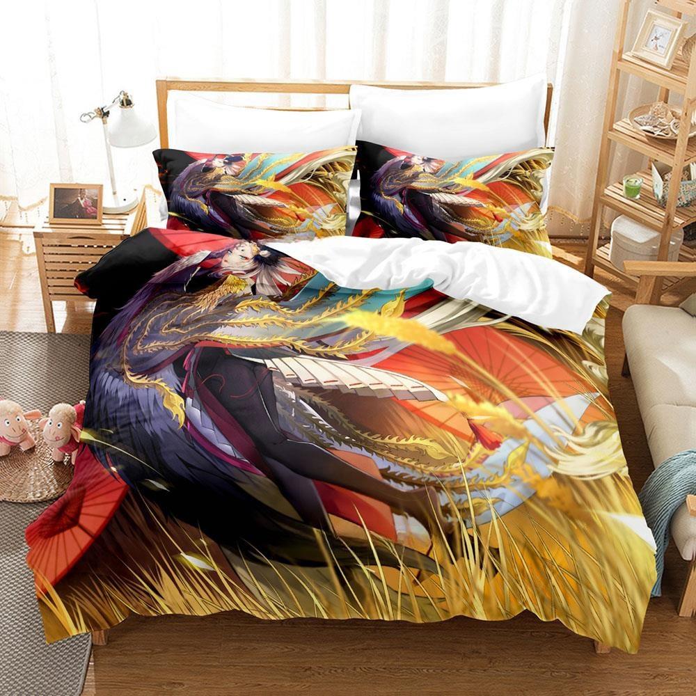3D Printing Game Kawaii Girls Onmyoji Bedding Set Single Twin Full Queen King Size Bed Set Adult Kid Bedroom Duvet Cover Sets