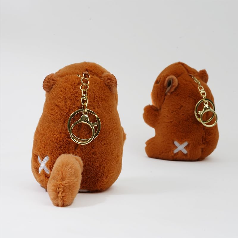 Clearstone Capybara Plush Keychain, Chavimaru Tail, 18.5cm, Brown