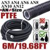 6M 19.68FT 3AN 4AN 6AN 8AN 10AN E85 PTFE Fuel Oil Gas Line Cooler Pipe Nylon Steel Brake Hose Temperature Pressure Resistance