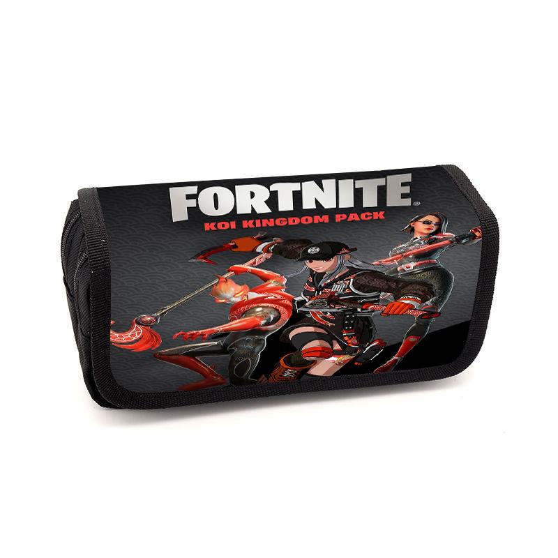 Cute Fortnite Cartoon Flip Pencil Pouch, Unisex Kids Aged 6-14 Portable Printed Stationery Case for School Daily Use