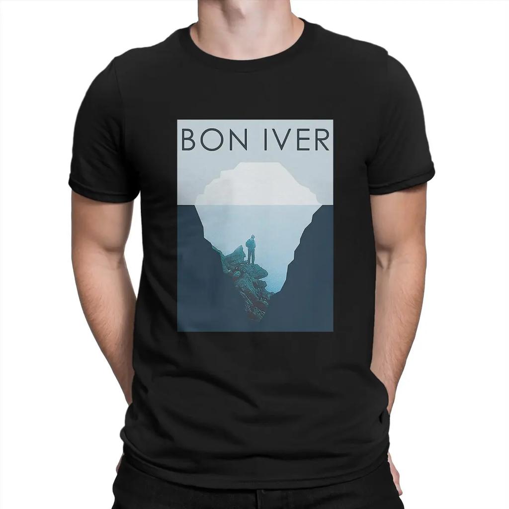 Funny Pop T-Shirt for Men Crew Neck Cotton T Shirts B-Bon Ivers Short Sleeve Tee Shirt Summer Tops