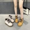 Martin boots women's 2025 autumn new thick-soled big head British style short boots outdoor casual versatile big yellow boots women's