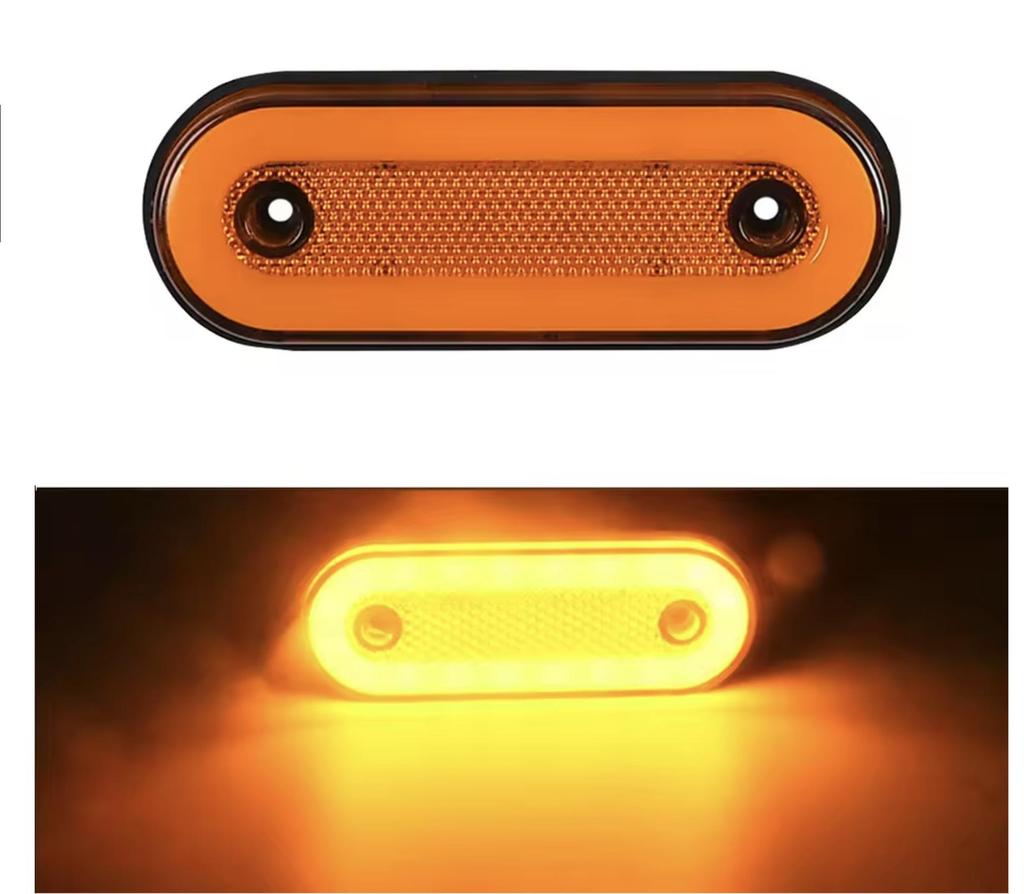 High-Quality 12V Oval LED Truck Side Signal Lights, 24V Compatible Indicators