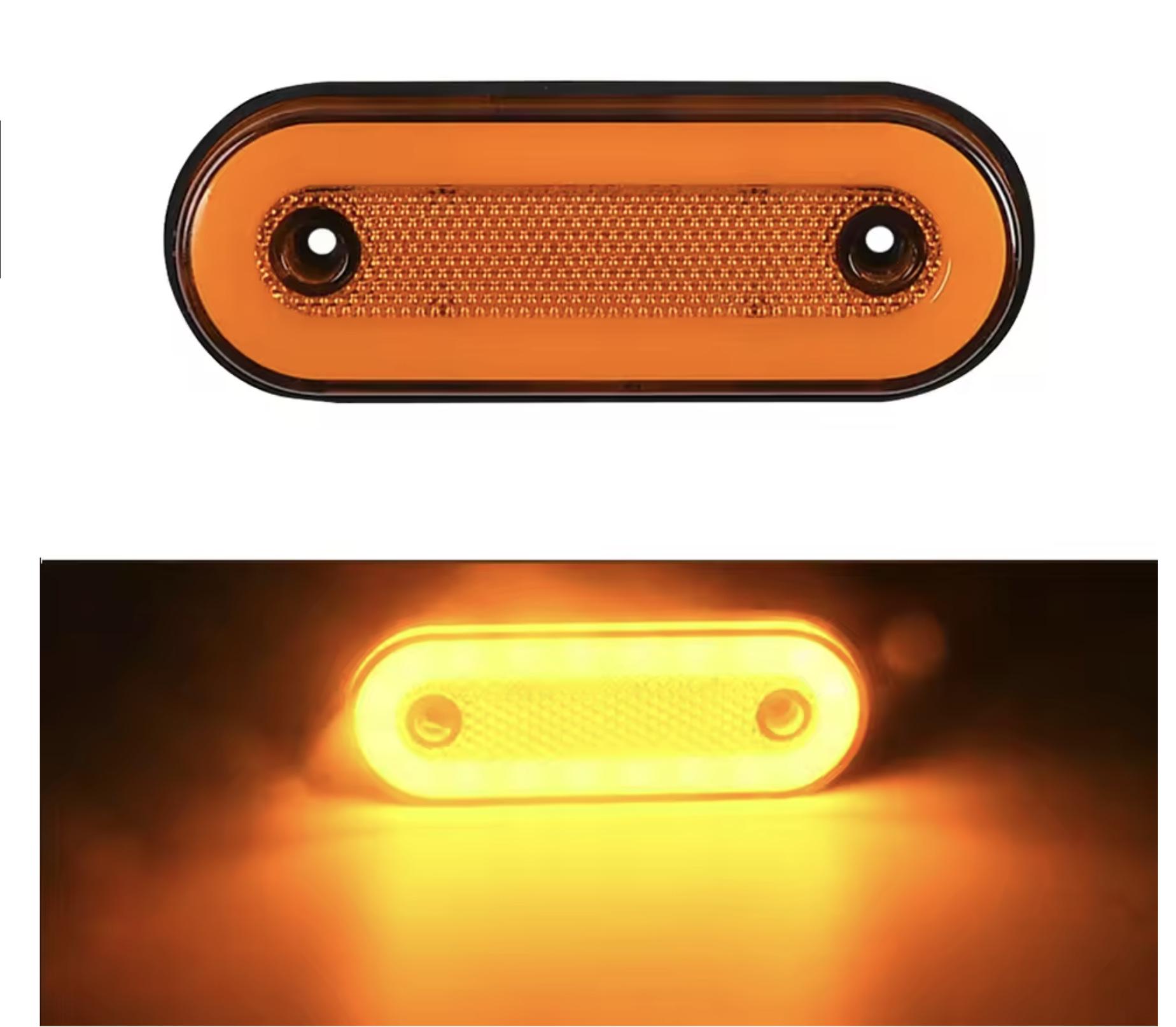 High-Quality 12V Oval LED Truck Side Signal Lights, 24V Compatible Indicators янтарь