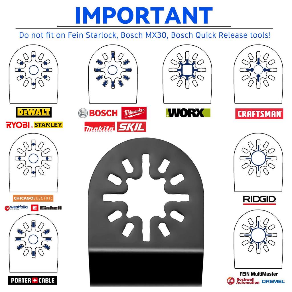 Universal 34mm High Carbon Steel Woodworking Saw Blade for Oscillating Tools - Slow Loading, Straight Cut, and Trimming.