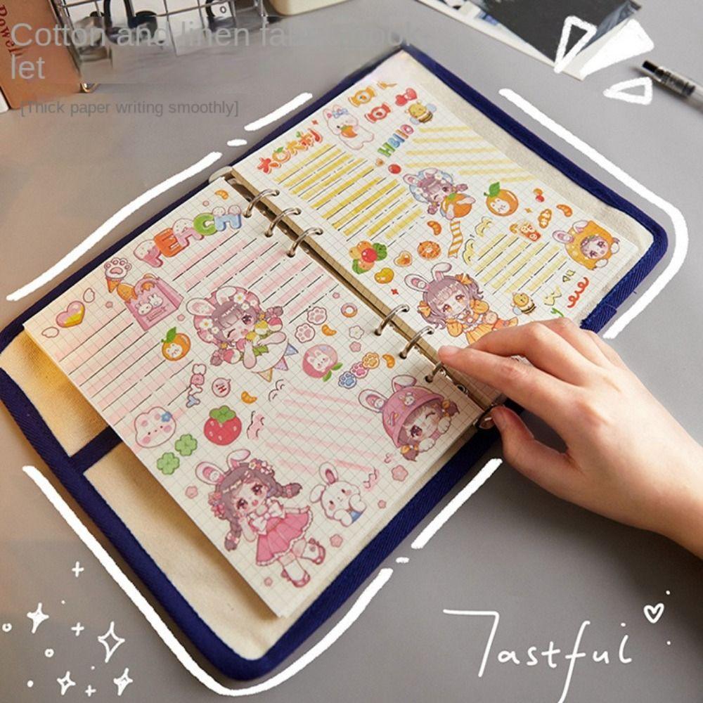 

Photo Album Hand Account Notebook Handbook Retro Notepad Writing Pads A5 Loose Leaf Book Female