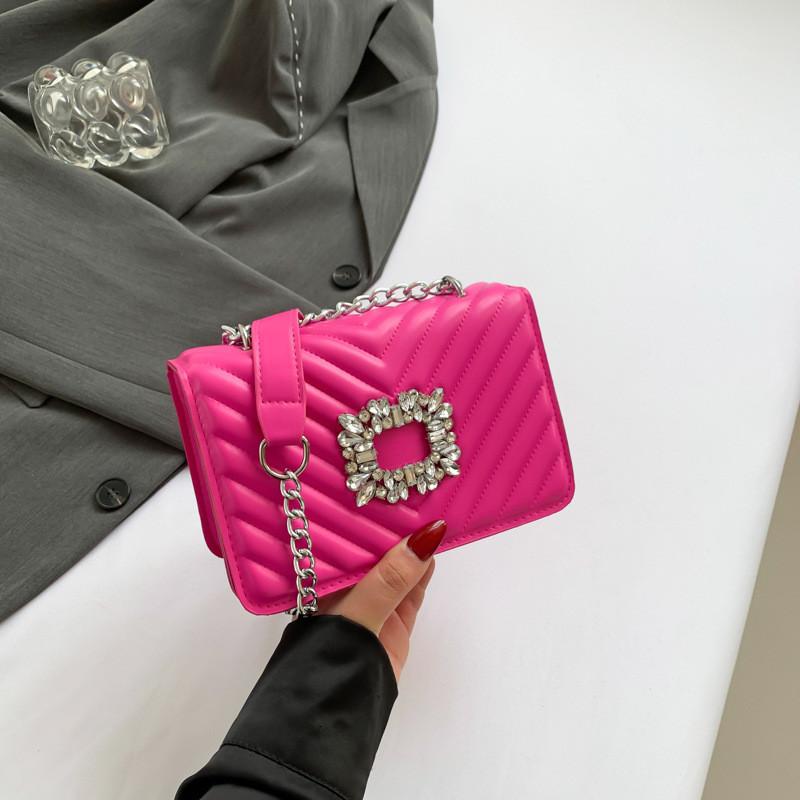 Elegant Pu Leather 2024 Spring Summer Lady's Small Handbag With Chic Quilted Texture