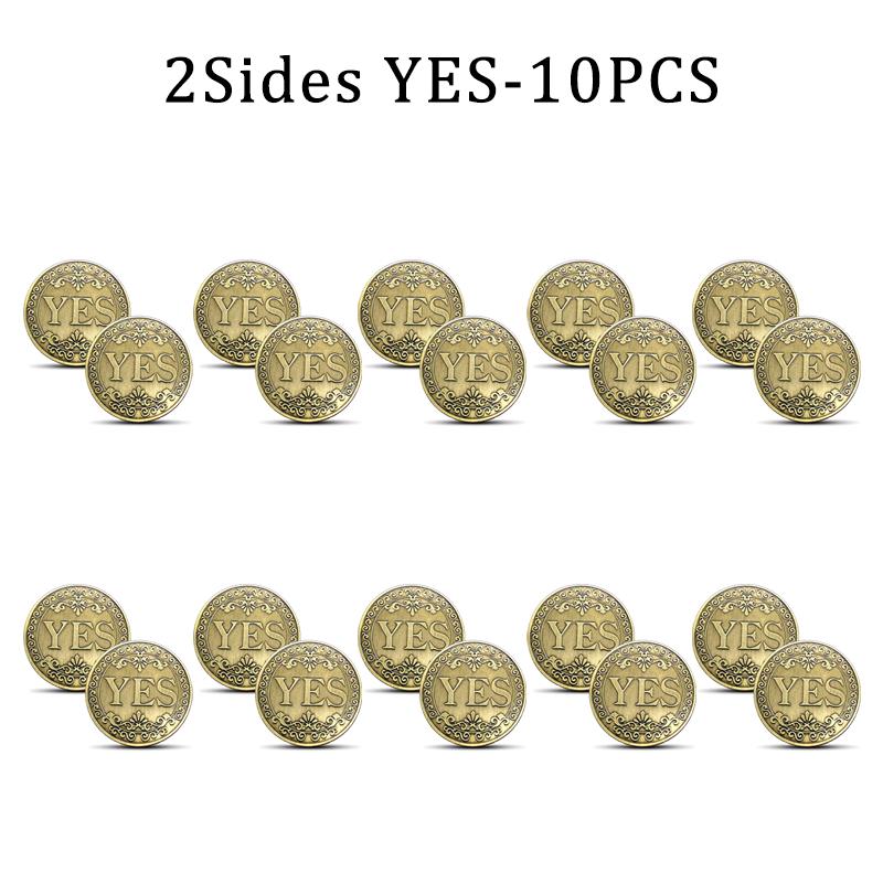 TAK NIE Decyzje Monety Magiczne Kolekcje Monet Powodzenia Vintage Antyczny Brąz Życzenie Szczęśliwa Moneta Monety USA Pamiątkowe Złote Monety