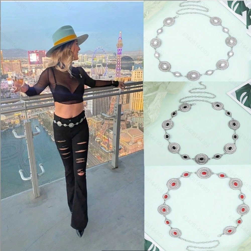 European and American Light Luxury Ethnic Style Pearl Waist Chain Retro Waist Chain with Skirt