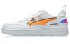 NO.258 Slip Resistant Abrasion Resistant Low Top Skateboard Shoes Unisex White Orange AGCR201-1