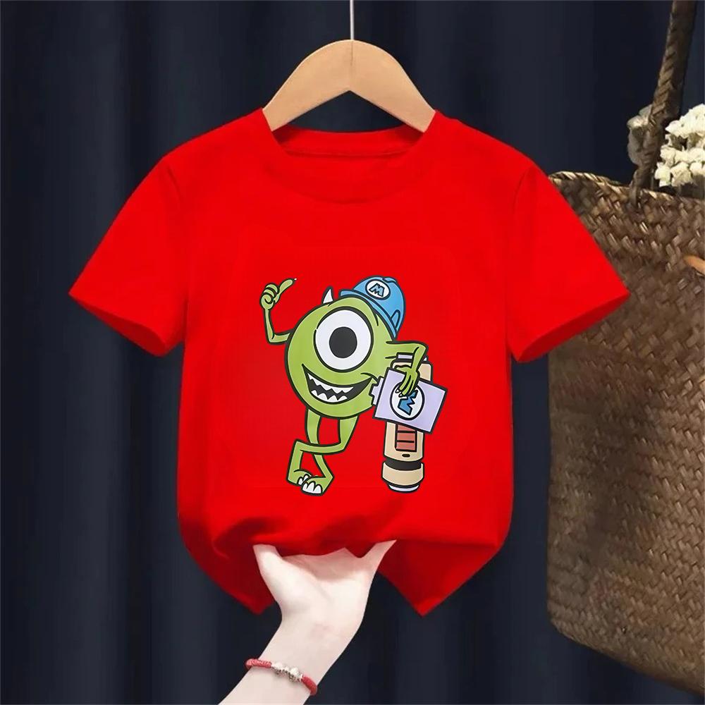 Disney Baby Boys Girls Tees Clothing Fashion Summer T-Shirt Monsters Inc Print Kids Short Sleeve T-Shirt