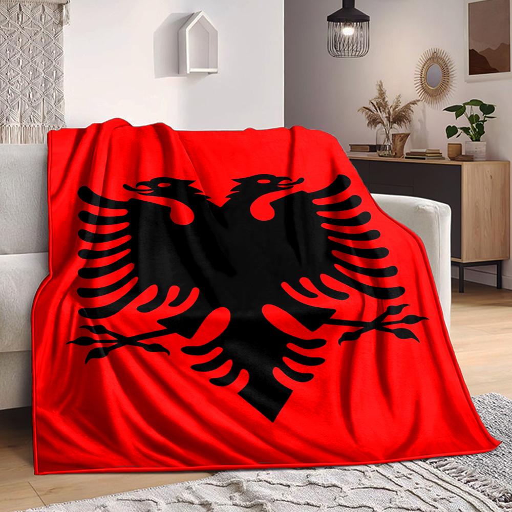 1 Stück Adlersymbolik Albanien Decke Weich Und Bequem Lässig Warm Camping Reise Weihnachten Halloween Xmas Geschenk M924458