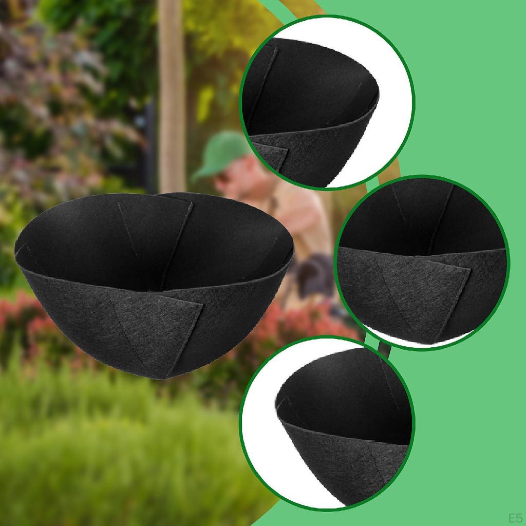 2 Pack Felt Liners, Planter Basket Flower Pot for Garden, Balcony, Yard