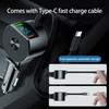 Portable Car Charger with Extendable Cord Support PD30W Quick Charging 12V-24V Wide Voltages Compatibility for Phones